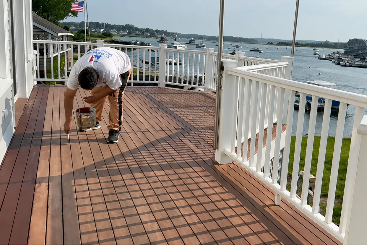 Before project - Encalada Painting Before photo of project preparation in Gloucester, MA - Encalada Painting
